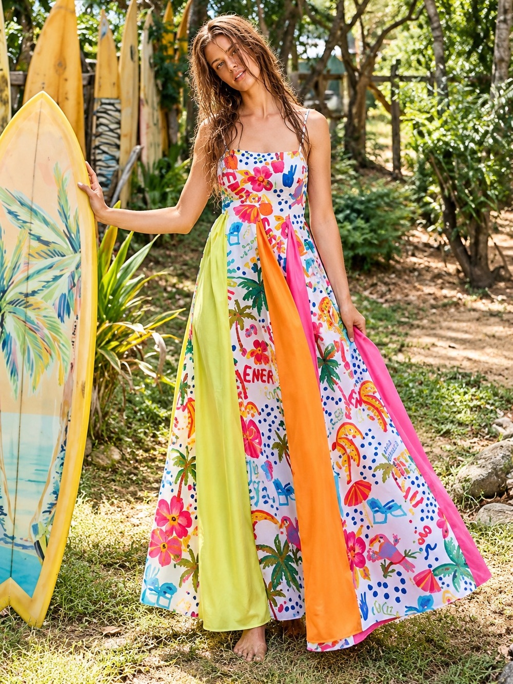 NWT Farm Rio Tropical Floral White Good Vibes Maxi Dress XS